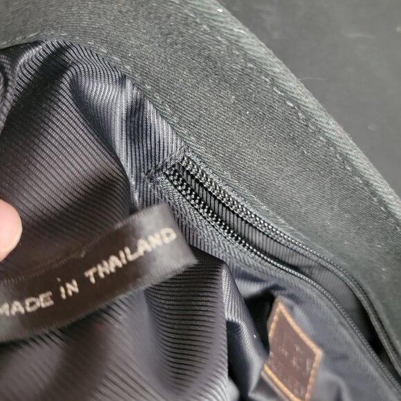 Lauren Ralph Lauren Bag Black Canvas Designer Shoulder Single Strap Brown Classi - Picture 9 of 13